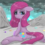  blue_eyes cutie_mark equine female feral friendship_is_magic fur hair horse looking_at_viewer looking_back mammal my_little_pony outside pink_fur pink_hair pinkamena_(mlp) pinkie_pie_(mlp) pony solo spread_legs spreading wonton_soup 