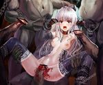  1girl abuse age_difference alber blood breasts censored chains elf fat fat_man forced guro helpless huge_penis long_hair multiple_boys nipples orc penis pointy_ears rape restrained scared screaming sex silver_hair size_difference stomach_bulge sweat tears thighhighs vaginal virgin 