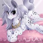 bed clitoris collar equine female feral grey_hair hair horn kinkypinkie mammal mirror my_little_pony original_character puffy_anus purple_eyes pussy reflection solo winged_unicorn wings 
