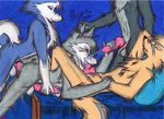  anal anthro blaze-lupine canine cum cum_on_face double_penetration eyes_closed faceless_male fellatio foursome from_behind gay group group_sex lying male mammal nude on_back oral oral_sex orgy penetration penis sex spitroast tongue tongue_out wolf 