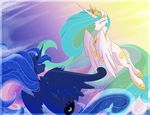 duo equine famosity female feral friendship_is_magic hair horn horse mammal my_little_pony pony princess_celestia_(mlp) princess_luna_(mlp) smile winged_unicorn wings 