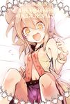  bare_shoulders blush bracelet cis_(carcharias) cookie_clicker cursor earmuffs jewelry light_brown_hair navel number_pun open_mouth parody short_hair sleeveless solo tears touhou toyosatomimi_no_miko translated yellow_eyes 
