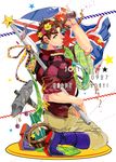  bad_id bad_pixiv_id basket bottle dated flag flower happy_birthday head_wreath jacket jojo_no_kimyou_na_bouken joseph_joestar_(young) kneeling male_focus red_jacket ribbon sakaumi scarf sledgehammer soda soda_bottle solo tequila union_jack 