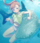  armpits bubble freediving hayyan holding_breath jewelry long_hair midriff navel necklace original panties pendant red_eyes red_hair see-through shark solo swimming tank_top underwater underwear wet wet_clothes whale_shark white_panties 
