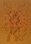  balloons big_breasts black_and_white breasts closed_legs confetti curly_hair equine excited female friendship_is_magic hair hands hooves horse jackalopedewey legwear long_tail mammal monochrome my_little_pony nipples nude party pink_hair pinkie_pie_(mlp) plain_background pony sketch solo stockings stripes voluptuous wide_hips 