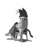  cat chair clothing feline fur male mammal monochrome morenatsu shin_kuroi simple_background sitting 