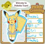  animal_crossing blue_eyes blush collar dream-of-serenity electric female nintendo pikachu pok&eacute;mon tagme video_games 