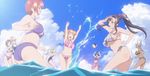 6+girls bikini maken-ki! multiple_girls ocean swimsuit takami_akio water 
