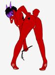  &lt;3 anthro bent_over breasts butt horn long_ears purple_eyes pussy short_tail simple_background teasing whips 
