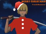  bleach blonde_hair hirako_shinji katana santa_costume santa_hat sword vizard 