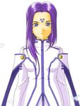  aa_megami-sama artist_request asymmetrical_hair blue_eyes facial_mark forehead_mark goddess lind purple_hair 