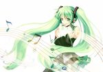  bad_id bad_pixiv_id detached_sleeves green_eyes green_hair hatsune_miku long_hair musical_note skirt solo staff_(music) thighhighs toono_aoi twintails vocaloid 