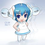  bad_id bad_pixiv_id blue_eyes blue_hair chibi child copyright_request lowres maruto! pantyhose product_girl robot_ears solo 