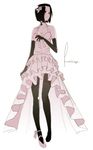  artist_name bare_shoulders dress elbow_gloves gloves kyo_(kuroichigo) maria-sama_ga_miteru mizuno_youko monochrome pantyhose pink shoes short_hair single_shoe solo 