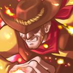  artist_request beard brown_hair cowboy cowboy_hat facial_hair flint hat lowres male_focus mother_(game) mother_3 scarf solo sparkle western 