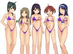  bad_id bad_pixiv_id bikini black_hair blue_hair brown_eyes brown_hair closed_eyes flag_print futaba_aoi_(vividred_operation) goji_(five_clock) green_eyes green_hair hairband highleg highleg_bikini highleg_swimsuit isshiki_akane kuroki_rei long_hair matching_outfit multiple_girls ponytail print_bikini purple_eyes red_hair rubik's_cube saegusa_wakaba shinomiya_himawari short_hair swimsuit twintails union_jack vividred_operation 