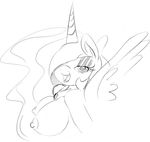  anthrofied breasts equine female friendship_is_magic horn horse mammal my_little_pony open_mouth pony princess_celestia_(mlp) smile solo winged_unicorn wings zev 