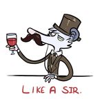  beverage english_text eyewear facial_hair gentleman hat like_a_sir male mammal marsupial monocle mustache necktie opossum plain_background solo stereoplair suit text top_hat white_background wine 