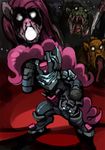  2013 ambiguous_gender armor bittenhard creepy crossover dead_space equine fangs female friendship_is_magic hair horse long_hair mammal monster my_little_pony necromorph necrpmorph nightmare_fuel pink_hair pinkie_pie_(mlp) plasma_cutter pony pose solo undead weapon 