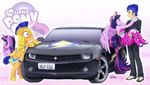  armor blue_eyes blue_hair blush boots car carrying clothing crown dress english_text equestria_girls equine female flash_sentry_(eg) friendship_is_magic galea gold group hair headlights helmet holding horn human male mammal multi-colored_hair muscle_car my_little_pony pegasus plain_background purple_eyes purple_hair text twilight_sparkle_(eg) twilight_sparkle_(mlp) two_tone_hair uotapo vehicle white_background winged_unicorn wings 