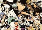  elizabeth_(gintama) gintama hijikata_toushirou kagura katsura_kotarou kondou_isao okita_sougo sadaharu sakata_gintoki shimura_shinpachi sword tagme weapon yagyuu_kyuubei 