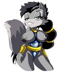  anthro areola big_breasts breasts canine clothing erect_nipples female gblastman green_eyes grin hair huge_breasts long_hair looking_at_viewer lupe mammal nipples plain_background pussy sega smile solo sonic_(series) tight_clothing two_tone_hair white_background wolf 