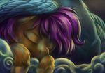  blue_fur cub cute duo equine eyes_closed female feral fluffy friendship_is_magic fur hair horse mammal my_little_pony orange_fur pegasus pony purple_hair rainbow_dash_(mlp) scootaloo_(mlp) sleeping viwrastupr wings young 