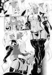  anthro big_breasts breasts butt camel_toe canine cape clothed clothing comic dialog dog eyewear feline female freja_(amakuchi) garter_belt garter_straps glasses japanese_text legwear lion male mammal mane muscles pubes rubber skimpy text thigh_highs under_boob wolf 