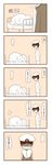  1girl 4koma admiral_(kantai_collection) bed comic highres kantai_collection kongou_(kantai_collection) lr_hijikata military military_uniform speech_bubble translated uniform 