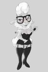  barely_visible_genitalia barely_visible_pussy blush breasts caprine cleavage clothed clothing corset dawn_bellwether disney eyewear female garter_belt garter_straps glasses greyscale lingerie lokpik mammal monochrome pubes pussy riding_crop sheep solo whip zootopia 