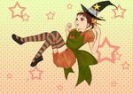  1girl atlus doujima_nanako halloween halloween_costume hat persona persona_4 staff thighhighs twintails witch_hat 