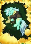  cutie_mark equine eyes_closed female feral flower friendship_is_magic fur green_fur hair harp horn horse instrument long_hair looking_at_viewer lying lyra_(mlp) lyra_heartstrings_(mlp) mammal musical_instrument my_little_pony pony scarf shirt sleeping solo two_tone_hair unicorn xmirza 