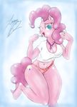  anthro anthrofied blue_eyes cleavage clothed clothing equine female friendship_is_magic hair horse mammal my_little_pony necklace one_eye_closed pink_hair pinkie_pie_(mlp) pony signature solo wide_hips zobethor 
