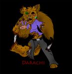  badge blood bone breasts brown_fur claws clothed clothing darachi eyeball feline female fur gore green_eyes hanging leopard mammal navel open_mouth reaching running sharp_teeth tailbone teeth undead zombie 