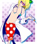  animal_ears blonde_hair blue_eyes doctor glasses irabu_ichirou kuuchuu_buranko labcoat male_focus smile solo stethoscope syringe togetsuhou 