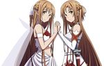  brown_eyes brown_hair elf long_hair sword sword_art_online transparent uniform vector weapon wings yuuki_asuna 