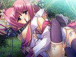  2girls blue_eyes collar daikyou flat_chest futa_with_female futanari game_cg incest katagiri_hinata koihime_musou legwear multiple_girls penis pink_hair sex shoukyou siblings sisters thighhighs twins uncensored 