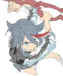  baariya drawr kill_la_kill matoi_ryuuko scissor_blade simple_background sleeves_pushed_up solo weapon white_background 