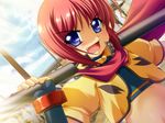  1girl chouhi game_cg koihime_musou purple_eyes red_hair yatsuha_kanan 