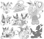  4_toes ambiguous_gender bdsm bondage bound bow claws eevee eeveelution eeveelutions espeon feral flareon foot_fetish foot_focus fur glaceon group hindpaw jammerhighwind jolteon leafeon licking_foot monochrome nintendo pawpads paws plain_background pok&#233;mon pok&eacute;mon semi-anthro simple_background sitting sylveon toe_claws tongue tongue_out umbreon vaporeon video_games white_background 