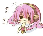  :t bad_id bad_pixiv_id banana chibi eating food fruit megurine_luka no_humans o_o reia takoluka vocaloid 