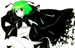  antennae bare_legs cape green_hair hanasaki_mahiru legs red_eyes solo touhou wriggle_nightbug 