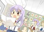  animal_ears blush blush_stickers bunny_ears bunny_tail child_drawing classroom closed_eyes koyama_shigeru multiple_girls open_mouth purple_hair red_eyes reisen_udongein_inaba school tail tears tissue touhou trembling watatsuki_no_toyohime watatsuki_no_yorihime younger |_| 