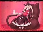  blazblue blonde_hair bow gii gothic_lolita lolita_fashion long_hair nago nanaran rachel_alucard red_bow red_eyes solo twintails 