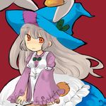  animal_ears apron bunny_ears frills hat irisu_kyouko irisu_shoukougun! long_hair non-web_source red_eyes silver_hair solo witch_hat 