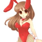  animal_ears asahina_mikuru bad_id bad_pixiv_id brown_eyes brown_hair bunny_ears bunnysuit fishnet_pantyhose fishnets long_hair lowres pantyhose solo suzumiya_haruhi_no_yuuutsu yakico 