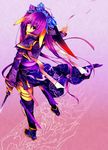  akahoshi_kenji bad_id bad_pixiv_id feathers highres purple_eyes purple_hair sangokushi_taisen solo sword thighhighs touhaku twintails weapon 