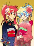  face japanese_clothes kimono multiple_girls new_year nia_teppelin saitou_yahu tengen_toppa_gurren_lagann yoko_littner 