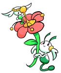  ambiguous_gender blush duo flab&#233;b&#233; flab&eacute;b&eacute; floette flora_fauna flower jigglybutts nintendo plain_background pok&#233;mon pok&eacute;mon video_games white_background 