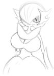  big_breasts breasts cleavage clothed clothing female gardevoir hi_res mega_evolution mega_gardevoir monochrome nintendo pok&#233;mon pok&eacute;mon sketch solo unknown_artist video_games 